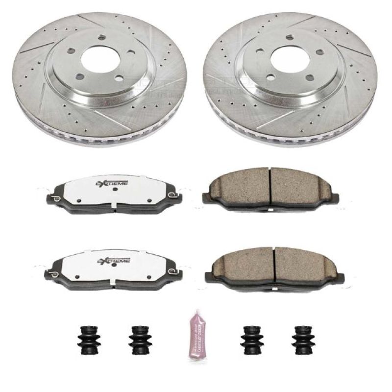 Power Stop 05-10 Ford Mustang Front Z26 Street Warrior Brake Kit - K1380-26 for 2005-2010 Ford Mustang - front view