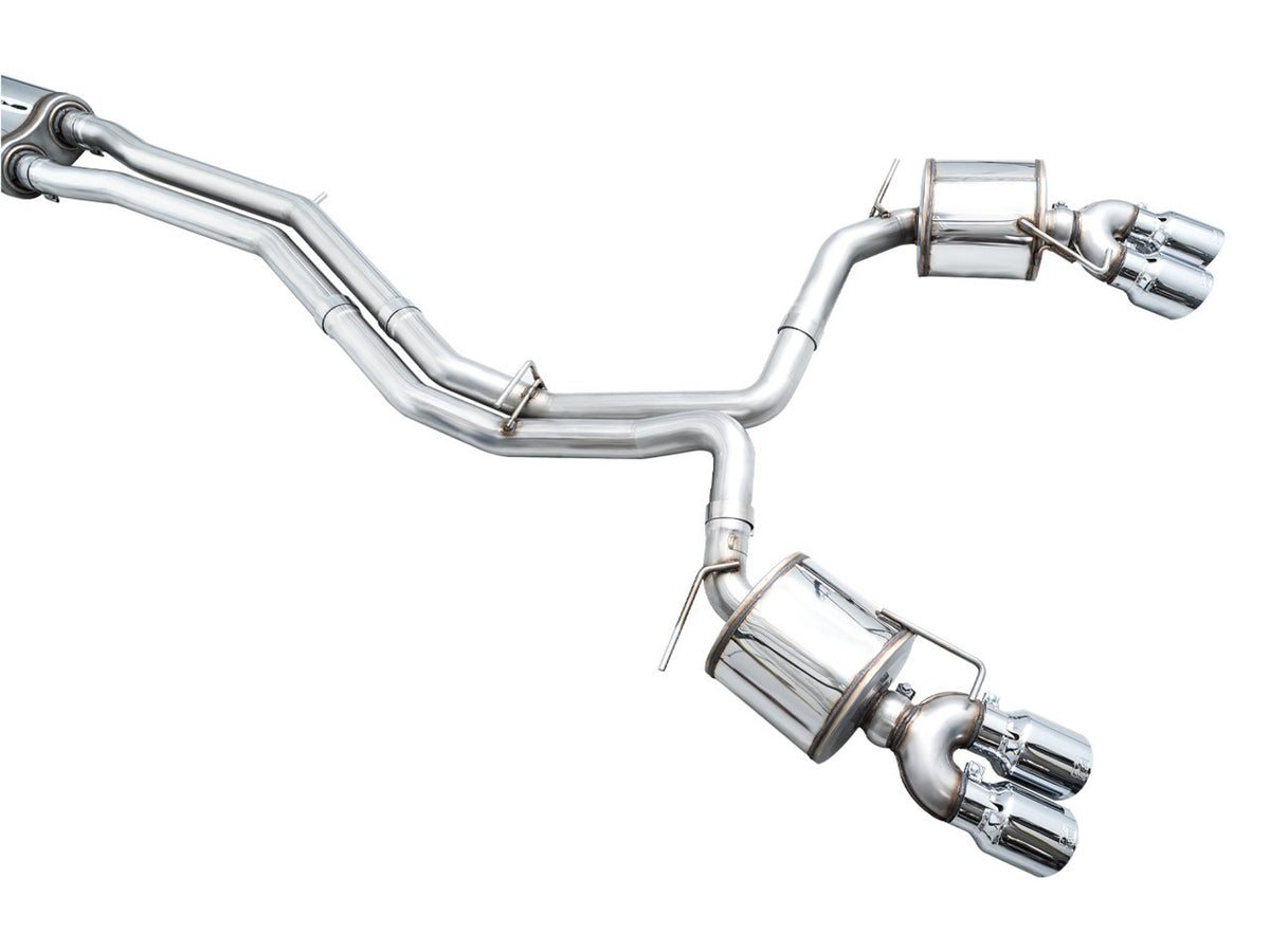 AWE Tuning 19-23 Audi C8 S6/S7 2.9T V6 AWD Touring Edition Exhaust - Chrome Silver Tips - 3015-42103