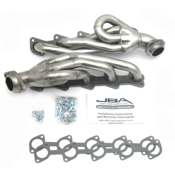 JBA 99-04 Ford Truck 6.8L 2V V10 w/o EGR 1-1/2in Primary Raw 409SS Cat4Ward Header - 1669S for 1999-2004 Ford F 250 - front v