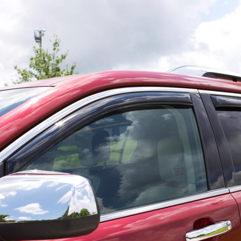 AVS 02-08 Dodge RAM 1500 Quad Cab Ventvisor In-Channel Front &amp; Rear Window Deflectors 4pc - Smoke - 194623