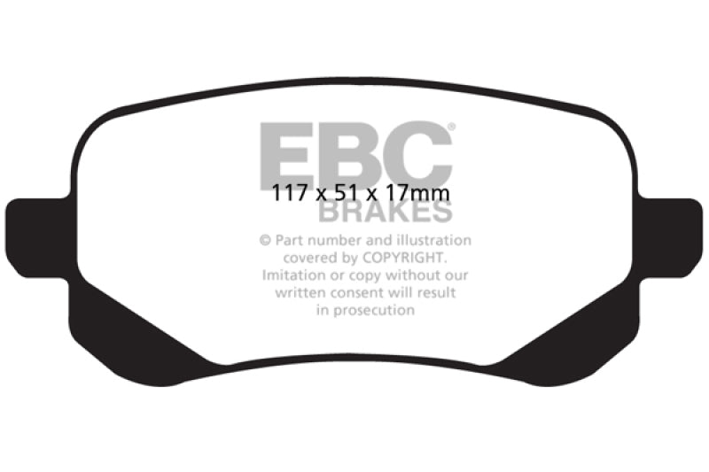 EBC 08-11 Chrysler Town &amp; Country 3.3 Ultimax2 Rear Brake Pads - UD1326