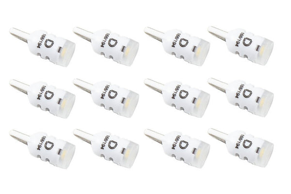 Diode Dynamics 194 LED Bulb HP3 LED Natural - White Set of 12 - DD0021TW for 1980-1993 Ford Mustang - front view