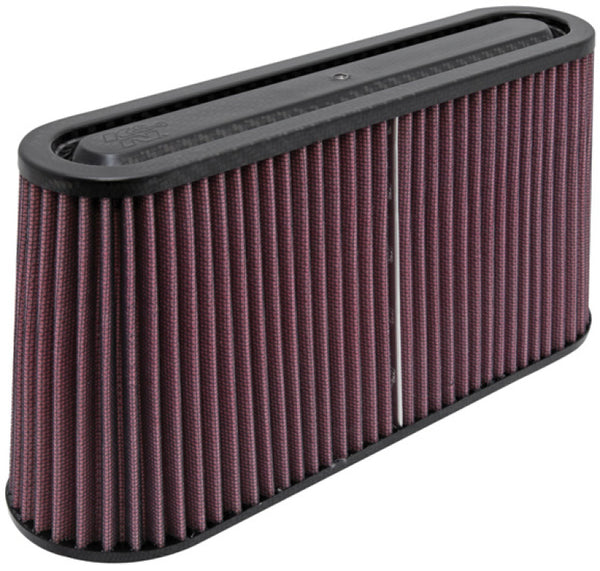 K&N Filter Univ Air Filter Carbon Fiber Top/Base Oval FLG 12x3-1/2in B / 11x2-1/2in T / 5-3/4in H - RP-5105 for 1999-2002 Che