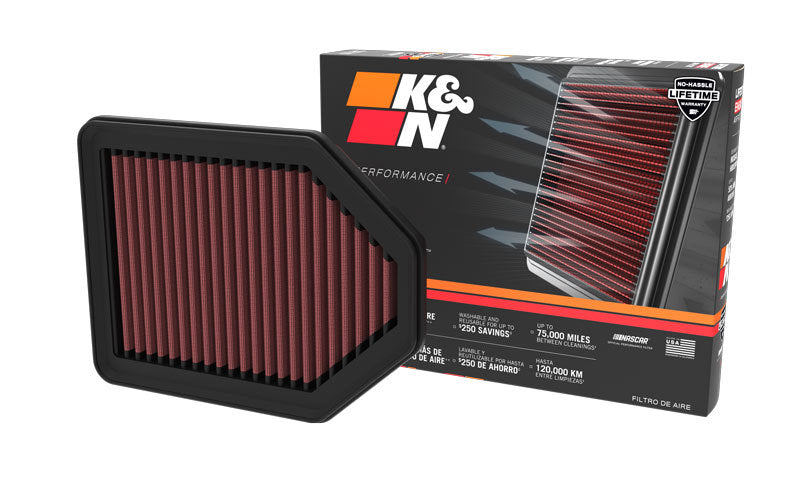 K&N 21-22 Genesis G80 3.5L V6 Replacement Air Filter - 33-5113 for 2021-2026 Genesis G80 - detail view