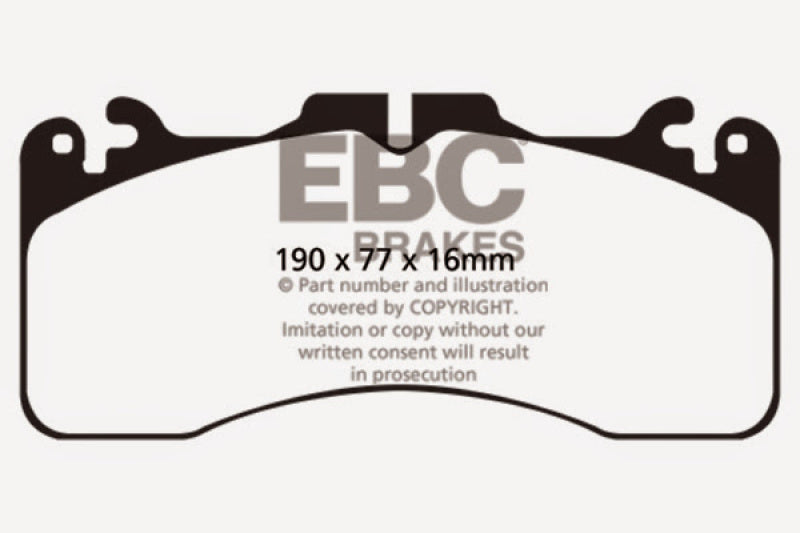 EBC 09+ Lexus LS460 4.6 Sport Greenstuff Front Brake Pads - DP21867 for 2007-2017 Lexus LS - installed view