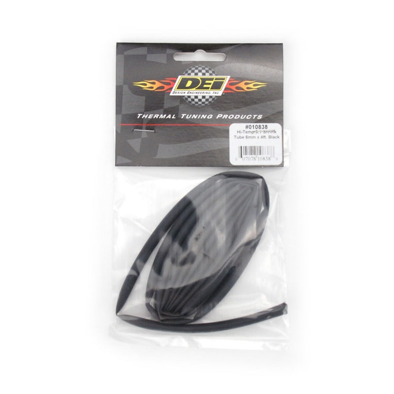 DEI Hi-Temp Shrink Tube 6mm x 4ft - Black - 10838