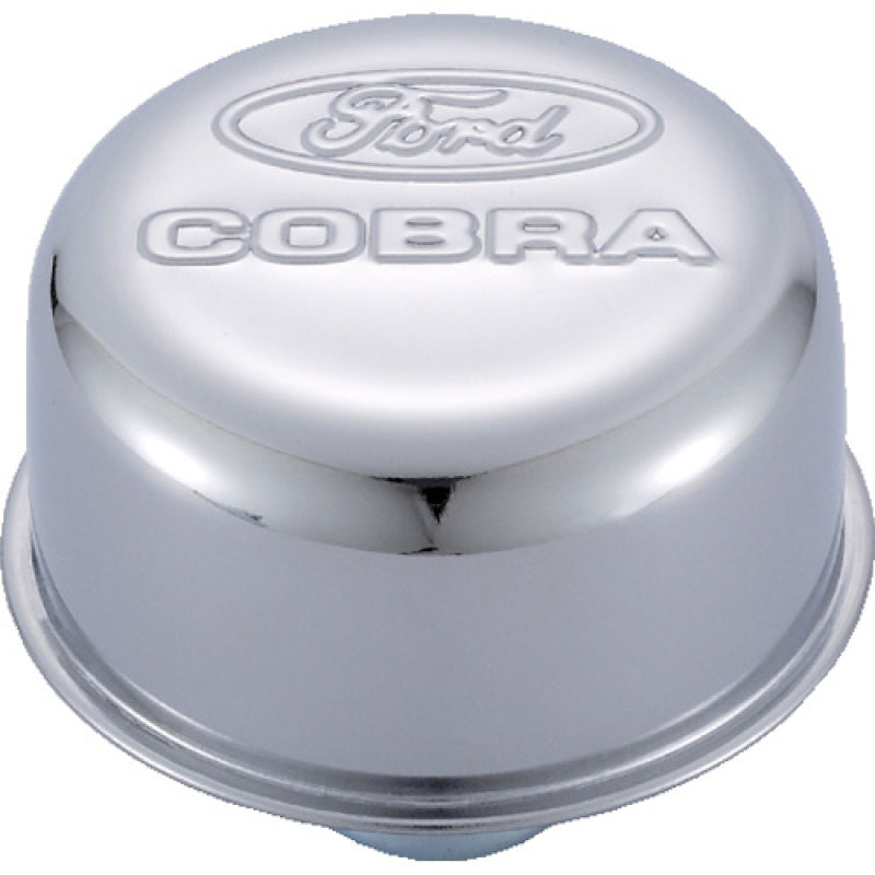 Ford Racing Chrome Breather Cap w/ Ford Cobra Logo - 302-225
