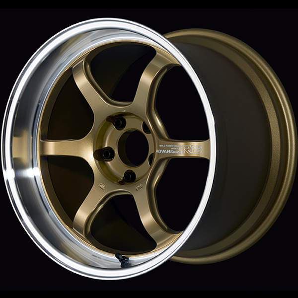 Advan R6 18x8.0 +45 5-114.3 Machining & Racing Brass Gold Wheel - YA68G45ECR by Advan