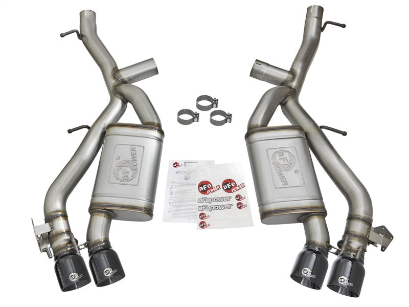 aFe MACHForce XP 3in 304 SS Axle-Back Exhaust Dual Exhaust (NPP) w/ Black Tips 16-17 Camaro SS V8 - 49-34068-B