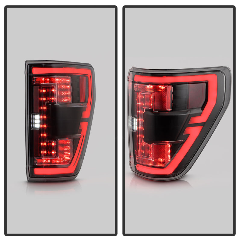 Spyder 21-23 Ford F150 (Halogen w/ Blind Spot) Full LED Tail Lights - Black (ALT-YD-FF15021HALBS-BK) - 5088789