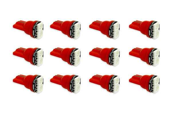 Diode Dynamics 194 LED Bulb SMD2 LED - Red Set of 12 - DD0036TW for 1980-1993 Ford Mustang - front view