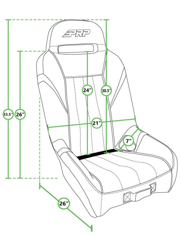 PRP GT/S.E. Suspension Seats Kit for Honda Talon (Pair) - Black - A5701-PORXP-C66-201