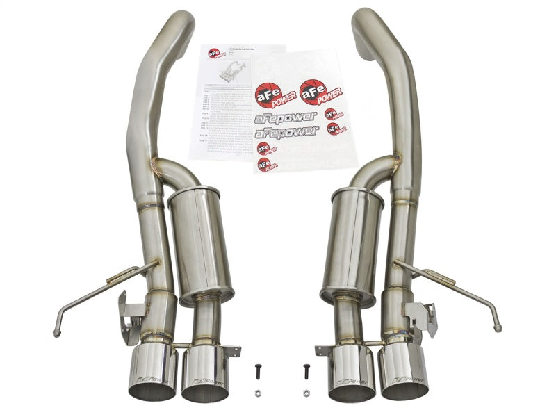 aFe MACHForce XP 3in-2 1/2in Axle Back 304SS Exhaust w/ Polished Tips 15-17 Chevy Corvette Z06 - 49-34082-P