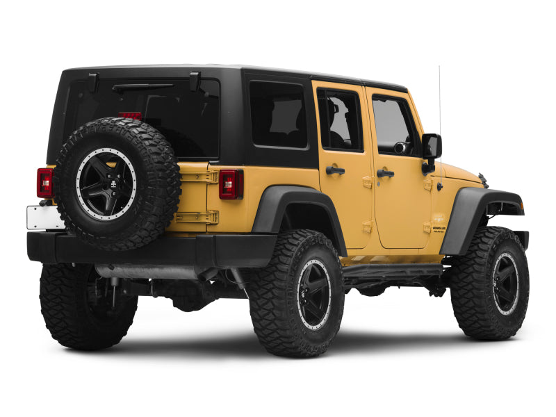 Raxiom 07-18 Jeep Wrangler JK JL Style LED Tail Lights- Black Housing - Red Lens - J133626