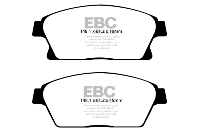 EBC 13+ Buick Encore 1.4 Turbo Ultimax2 Front Brake Pads - UD1467 for 2013-2021 Buick Encore - front view