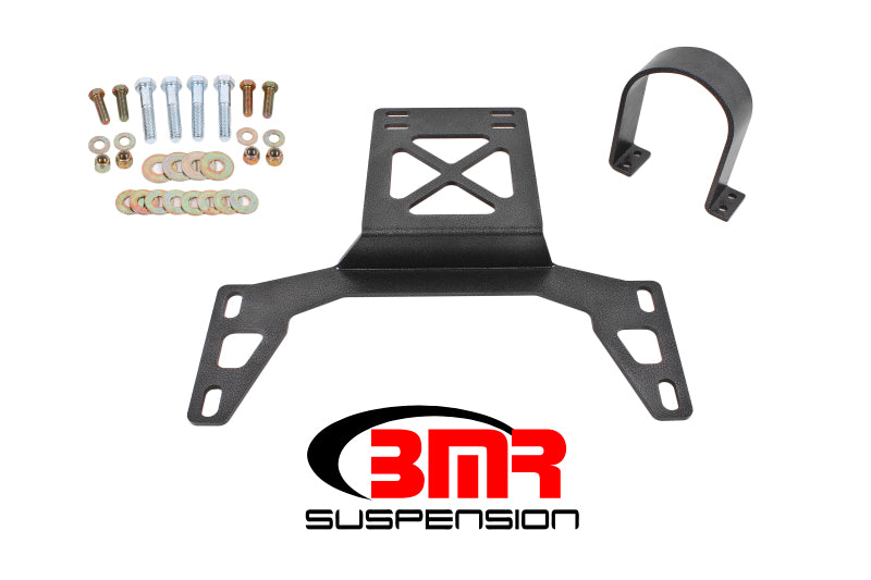 BMR 07-14 Shelby GT500 Front Driveshaft Safety Loop - Black Hammertone - DSL020H for 2007-2014 Ford Mustang - front view