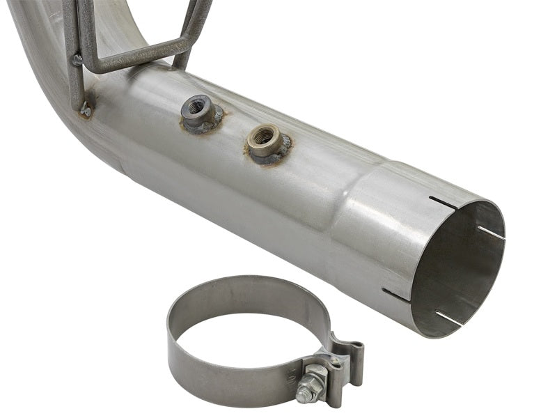 aFe ATLAS 4in DPF-Back Alum Steel Exhaust System w/Dual Exit Black Tip 2017 GM Duramax 6.6L (td) - 49-04086-B