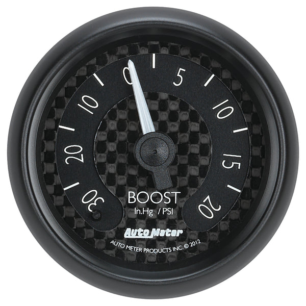 Autometer GT Series 52mm Mechanicl 30 In Hg/20 psi Vacuum/Boost Gauge - 8001