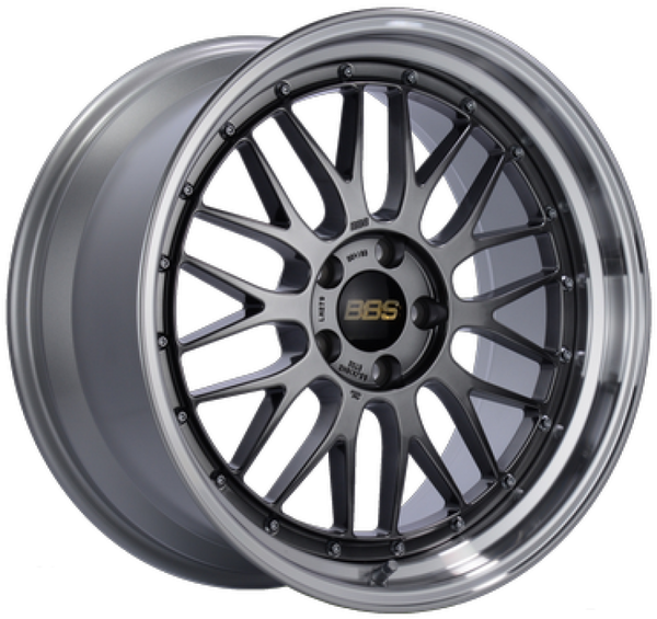 BBS LM 19x9.5 5x114.3 ET45 PFS Diamond Black Center Diamond-Cut Rim Wheel - PFS/Clip Req - LM221DBPK by BBS