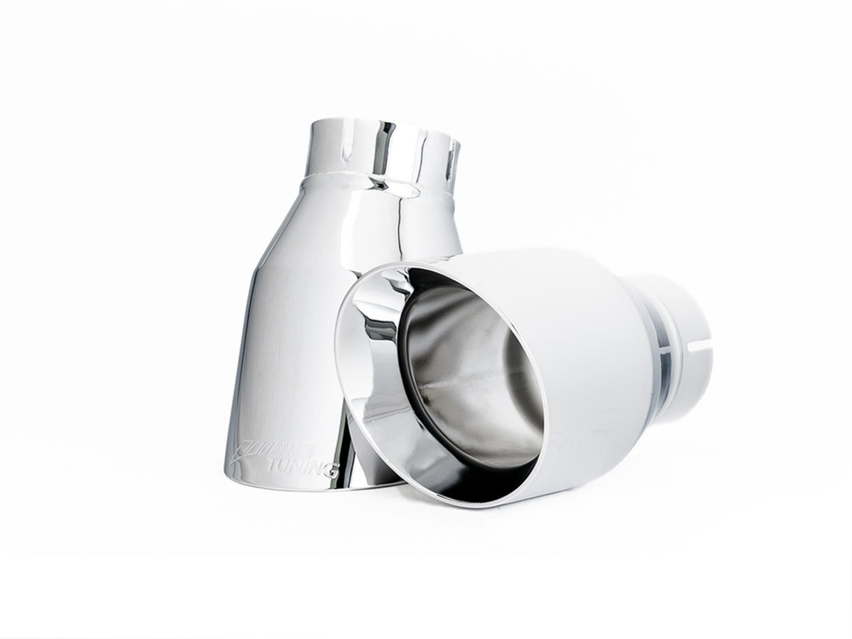 AWE Tuning Audi B9 A4 Touring Edition Exhaust Dual Outlet - Chrome Silver Tips (Includes DP) - 3015-32078