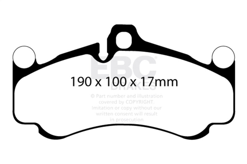 EBC 10-12 Porsche 911 (997) (Cast Iron Rotor only) 3.8 GT3 Yellowstuff Front Brake Pads - DP42094R