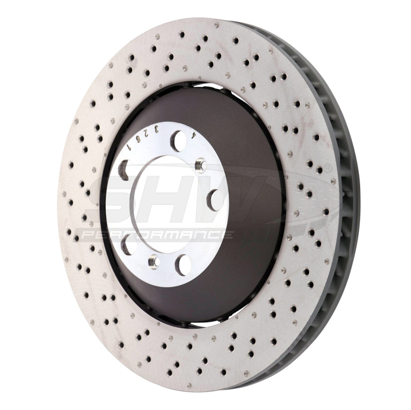SHW 16-19 Porsche 911 GT3 RS w/o Ceramics Left Frt Drill-Dimp Lightweight Brake Rotor (99135140581) - PFL41387