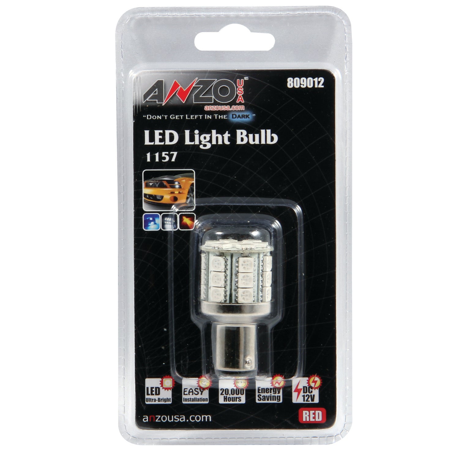 ANZO LED Bulbs Universal LED 1157 Red - 28 LEDs 1 3/4in Tall - 809012 by ANZO - front view