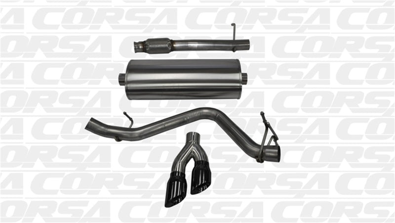 Corsa 14-19 GMC Sierra/Chevy Silv 1500 Reg. Cab/Long Bed 5.3L V8 Black Sport Single Side CB Exhaust - 14872BLK