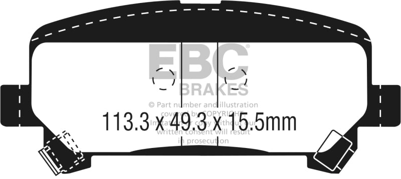 EBC 15+ Chevrolet Colorado 2.5 Greenstuff Rear Brake Pads - DP63045