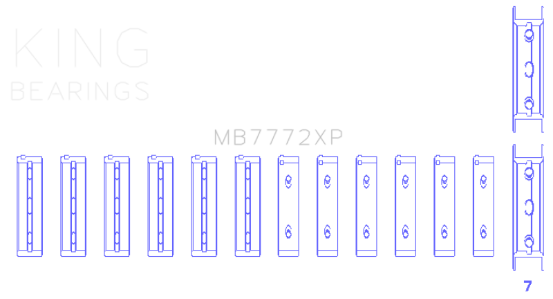 King Subaru EZ30/EZ30D (Size 0.50 Oversized) Performance Main Bearing Set - MB7772XP0.5