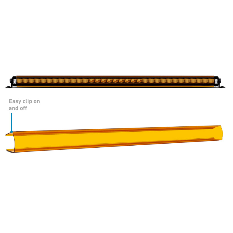 Borne Off-Road Light Bar Cover Single Row 40in Amber - BNLT-COV-SS40YL