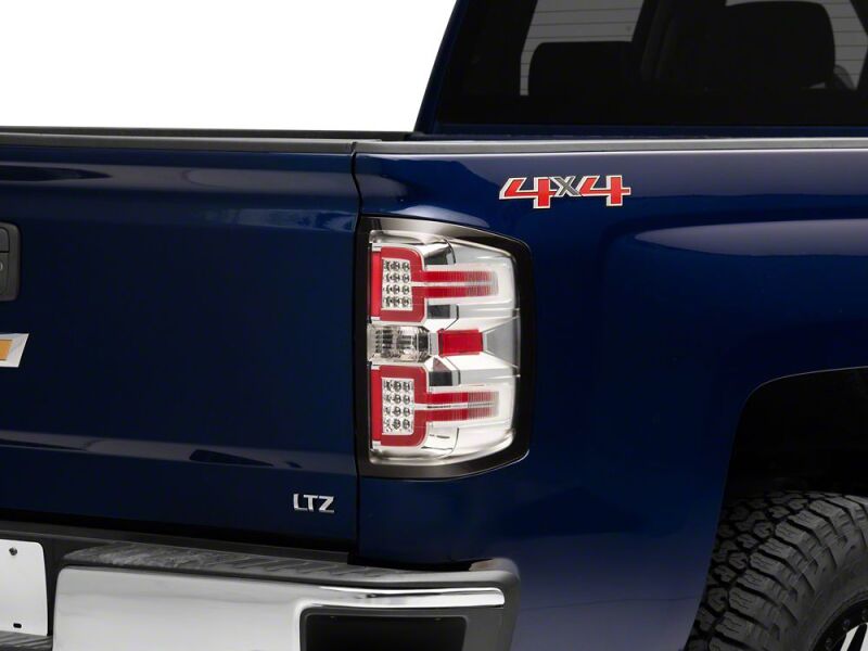 Raxiom 14-18 Chevrolet Silverado 1500 LED Tail Lights/Seq Turn Signals- Chrome- Clear Lens - S114459 - close-up view 4