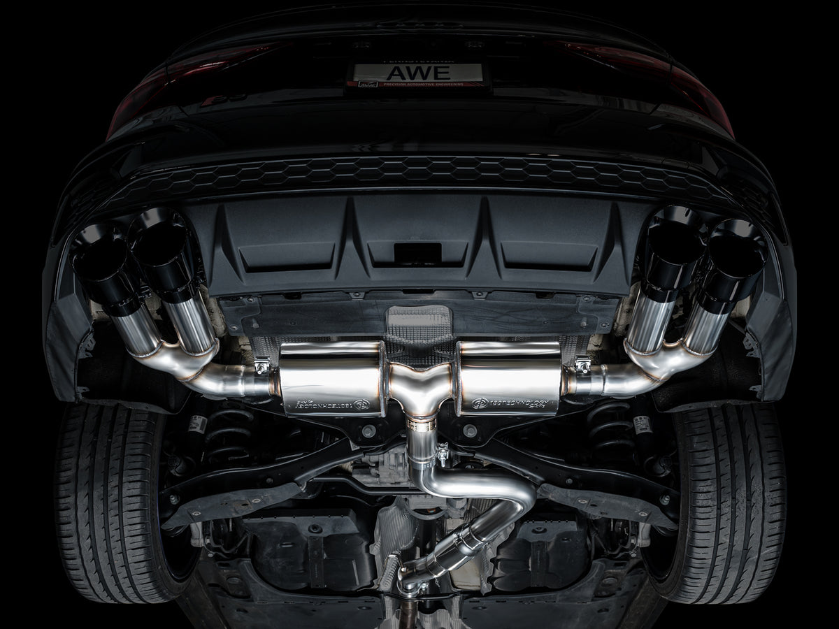 AWE 22-24 Audi 8Y S3 Touring Edition Exhaust - Diamond Black Tips - 3015-43897