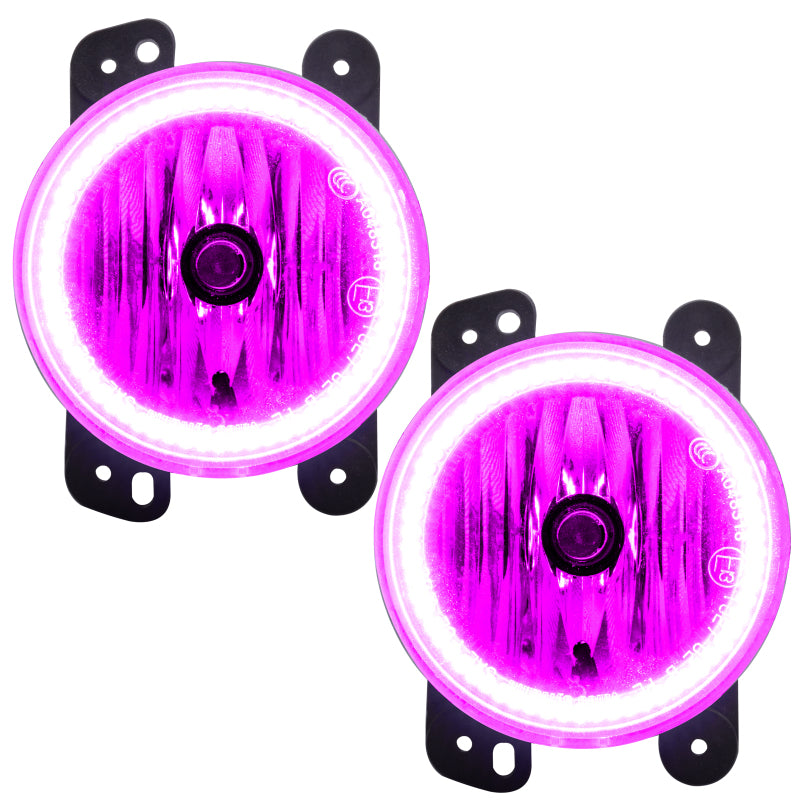 Oracle Lighting 07-09 Jeep Wrangler JK Pre-Assembled LED Halo Fog Lights -Pink - 7080-009
