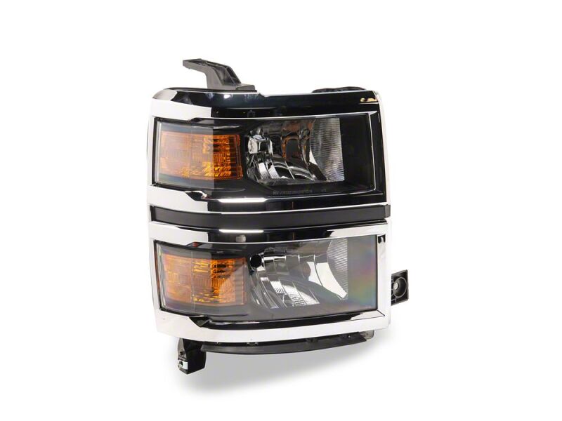 Raxiom 14-15 Chevrolet Silverado 1500 OE Style Headlights/ Chrome Trim- Black - Clear Lens - S169259 - close-up view 5