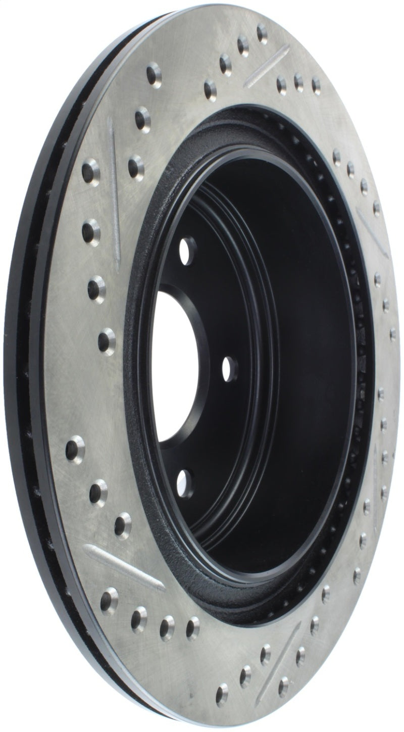 StopTech 03-05 350Z / 03-04 G35 / 03-05 G35X SportStop Slotted & Drilled Rear Left Rotor - 127.42077L