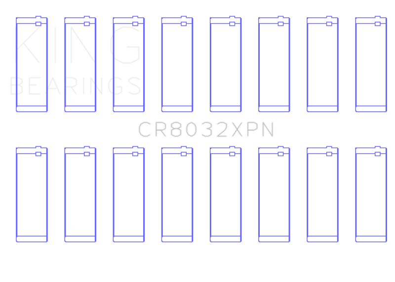 King Chrysler 345/ 370 16V (Size 0.05) pMaxBlack Coated Connecting Rod Bearing Set - CR8032XPN0.5