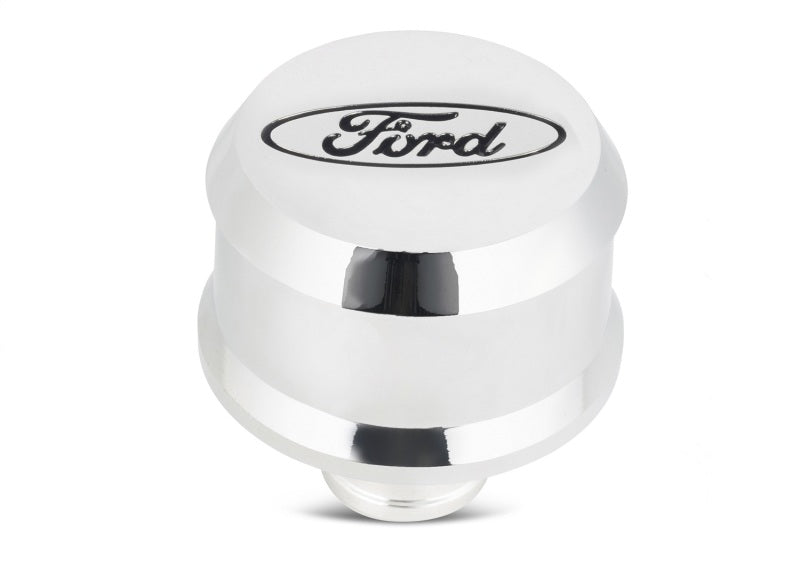 Ford Racing Slant Edge Breather - Chrome - 302-439