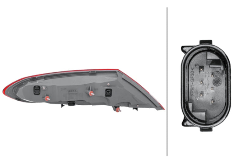 Hella 2017-2018 Mercedes-Benz C300 Right Outer Tail Light - 011786241