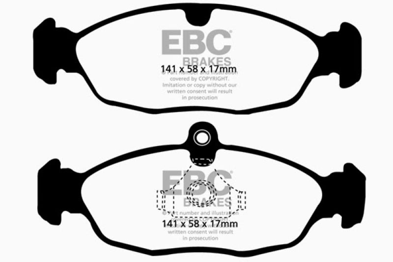 EBC 97-99 Aston Martin DB7 3.2 Supercharged Yellowstuff Rear Brake Pads - DP41198R