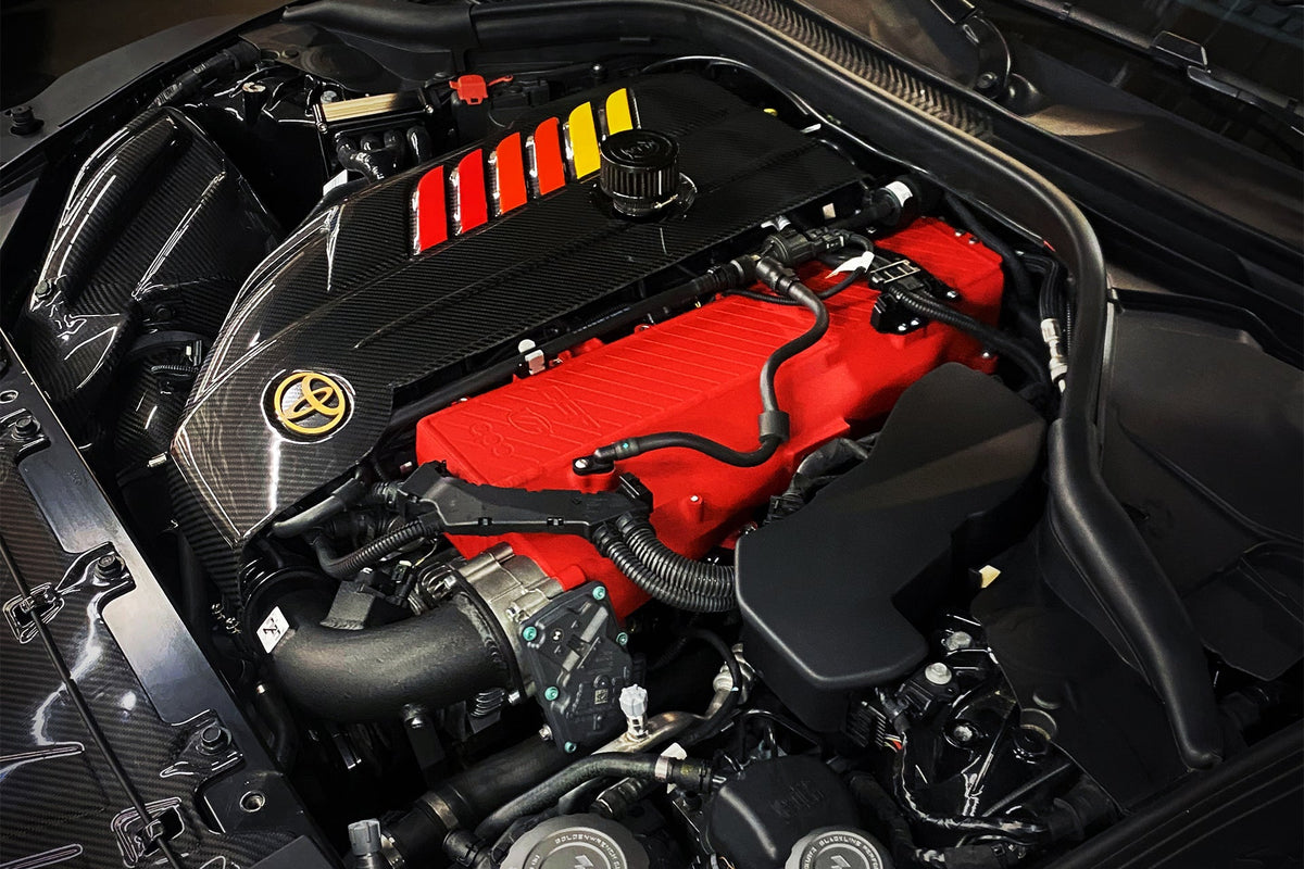 CSF Toyota A90/A91 Supra/ BMW G-Series B58 Charge-Air Cooler Manifold - Fire Orange - 8200FR