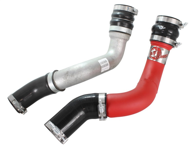 aFe BladeRunner 3in Red Intercooler Tubes Hot &amp; Cold Side Kit for 13-14 Dodge RAM Diesel 6.7L (td) - 46-20134-R