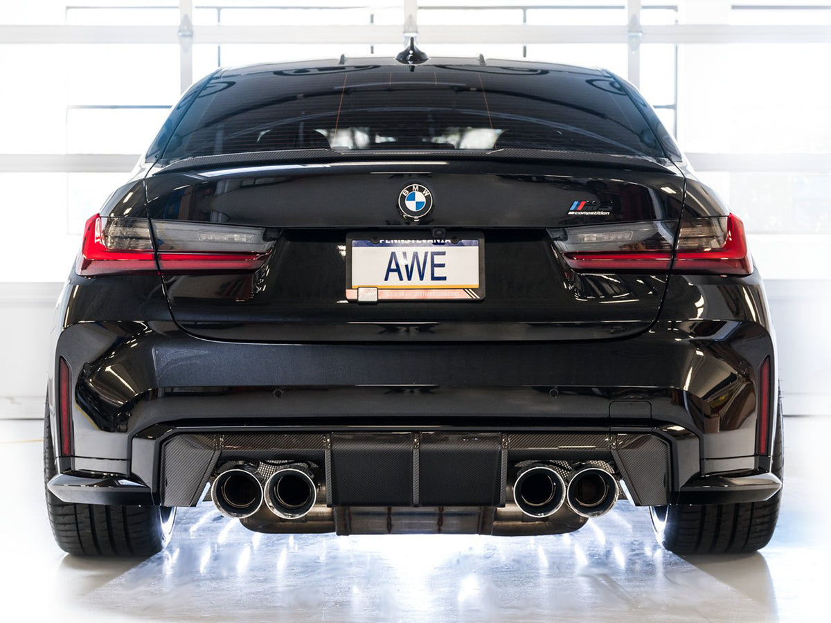AWE SwitchPath Catback Exhaust for BMW G8X M3/M4 - Chrome Silver Tips - 3025-43480