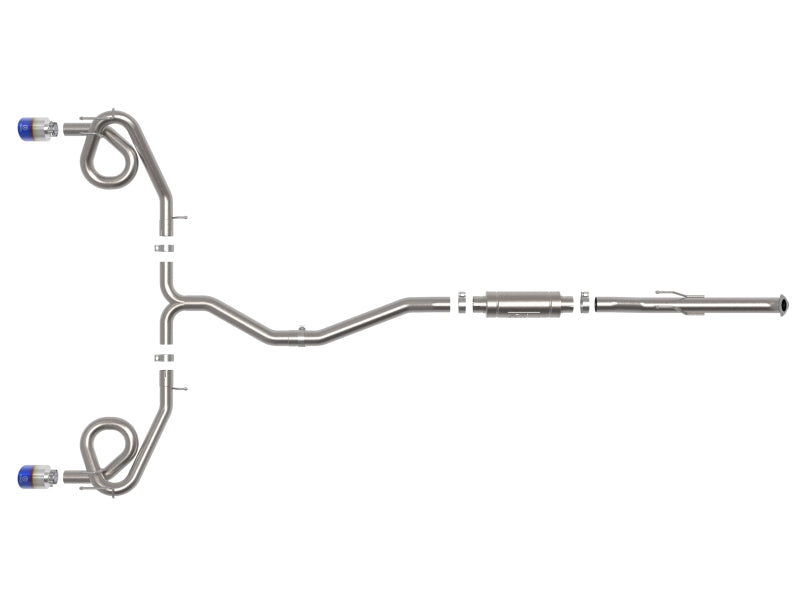 aFe POWER Takeda 22-23 Honda Civic Si I4-1.5L (t) 2.5in to 3in 304 SS CB Exhaust - Blue Flame Tips - 49-36630-L
