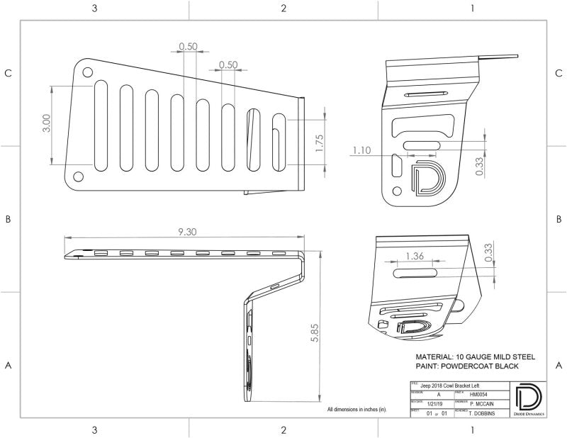 Diode Dynamics 18-21 Jeep JL Wrangler/Gladiator SS3 Cowl LED Bracket Kit - Yellow Sport - DD6555