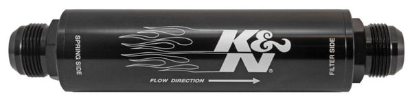 K&N 2in OD x 9in L 16AN 74 Micron In-Line Fuel/Oil FIlter - 81-1012 by K&N Engineering - front view