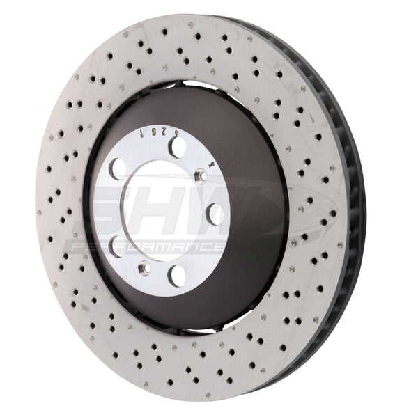 SHW 14-19 Porsche 911 GT3 4.0L w/o Ceramic Brake Right Front Drill-Dimp LW Brake Rotor (99135140681) - PFR41487 for 2014-2019