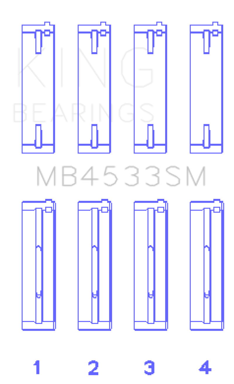 King Audi 2.1L/2.2L 10V/20V 5cyl Turbo (Size STD) Main Bearing Set - MB4533SM