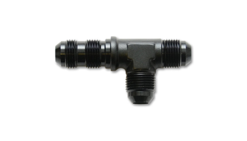 Vibrant -8AN Bulkhead Adapter Tee on Run Fittings - Anodized Black Only - 10627