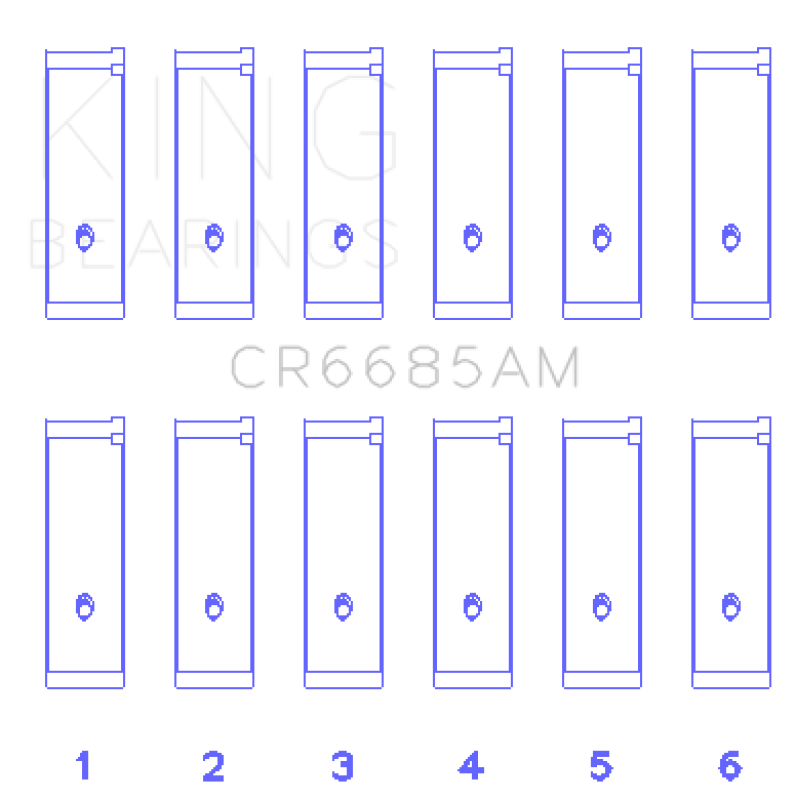 King Engine Bearings Isuzu 6Vd1 (Size +0.25mm) Connecting Rod Bearing Set - CR6685AM0.25